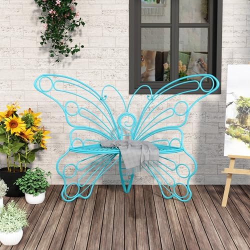 Garden Bench Metal - 50 Inches Outdoor Bench, Garden Bench