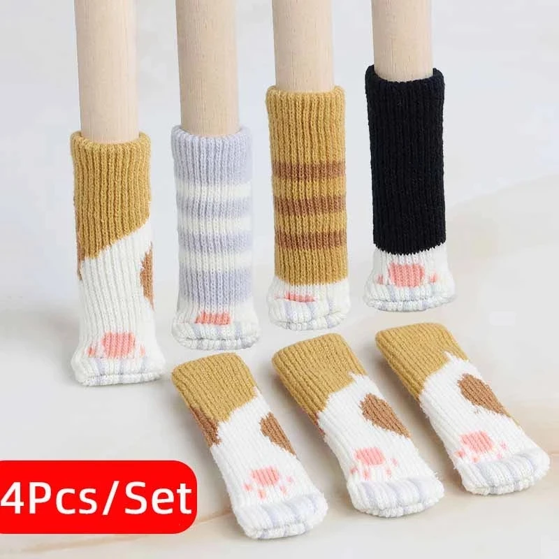 Outdoor Furniture Leg Protectors - 4 Cái/bộ Sáng Tạo Mèo Paw
