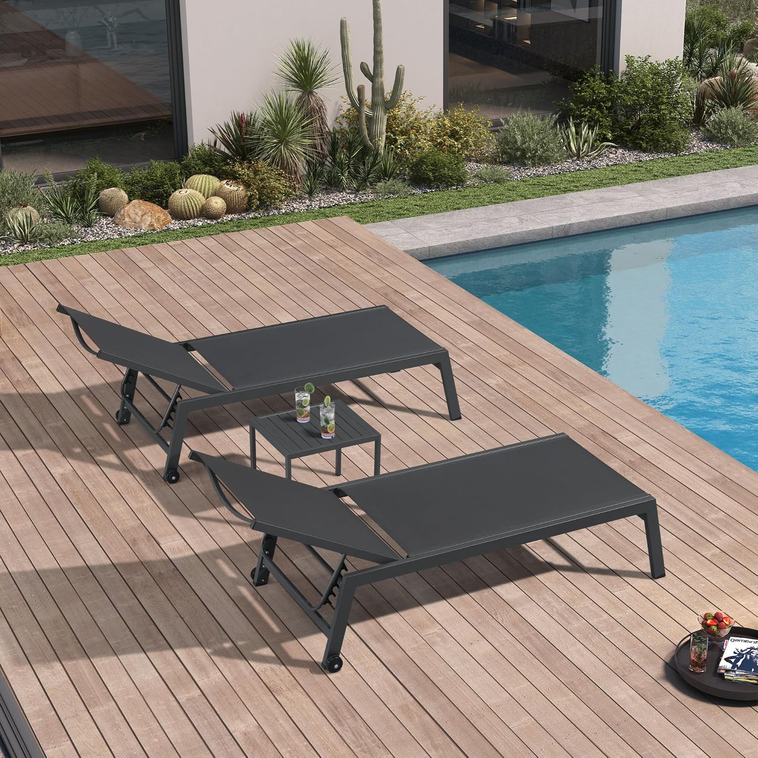 Outdoor Furniture Quick Dry - Wide Patio Lounge Chair 2 Set