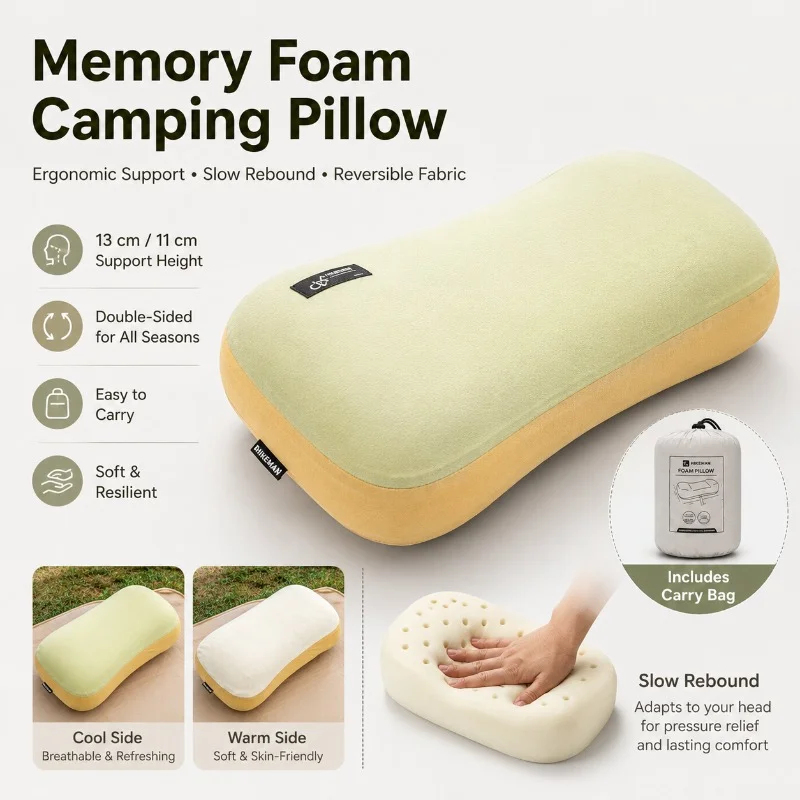 Outdoor Furniture Pillows - Ultralight Portable Pillow Memory Foam Camping