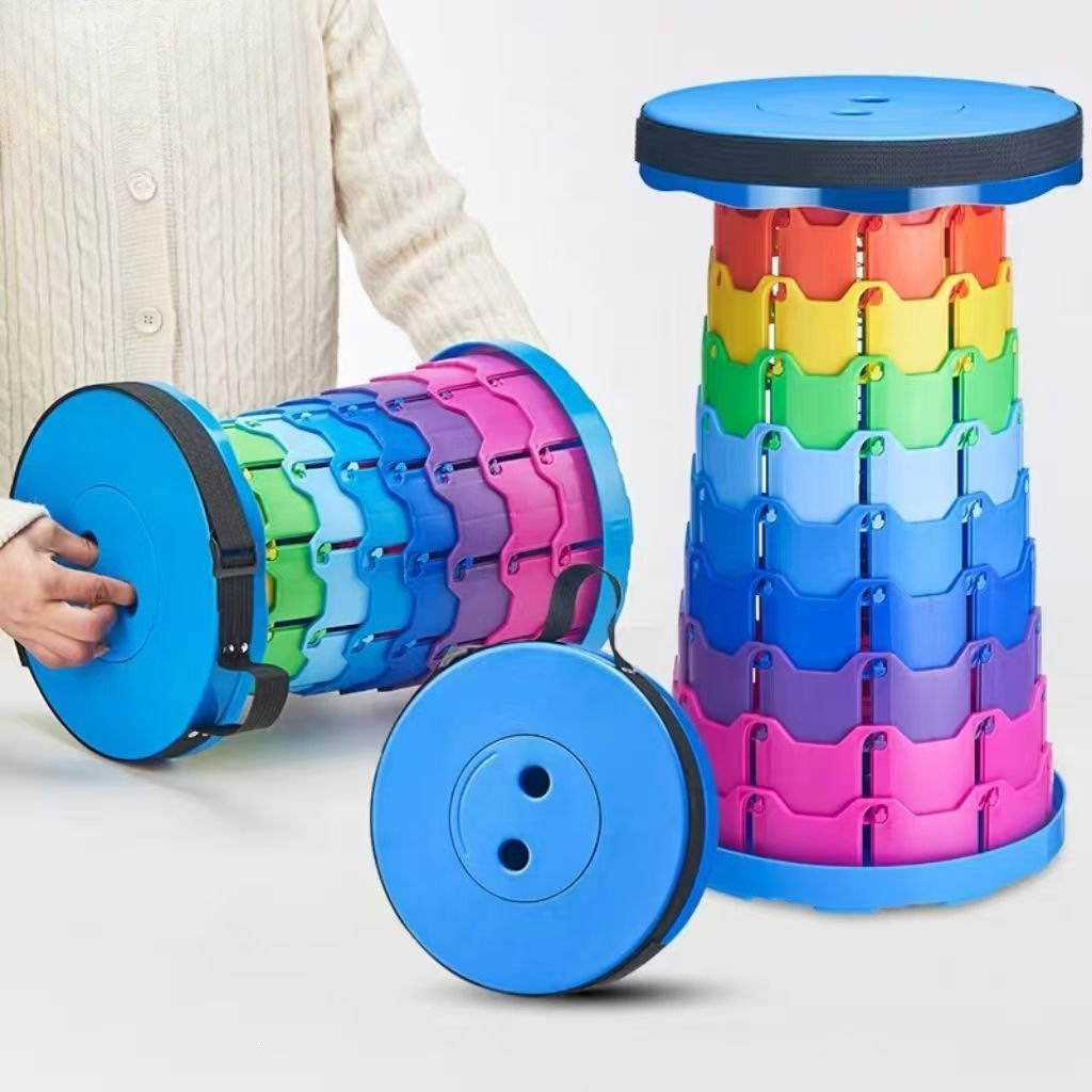 Outdoor Furniture Used - Rainbow Telescopic Camping Stool Portable Thickened