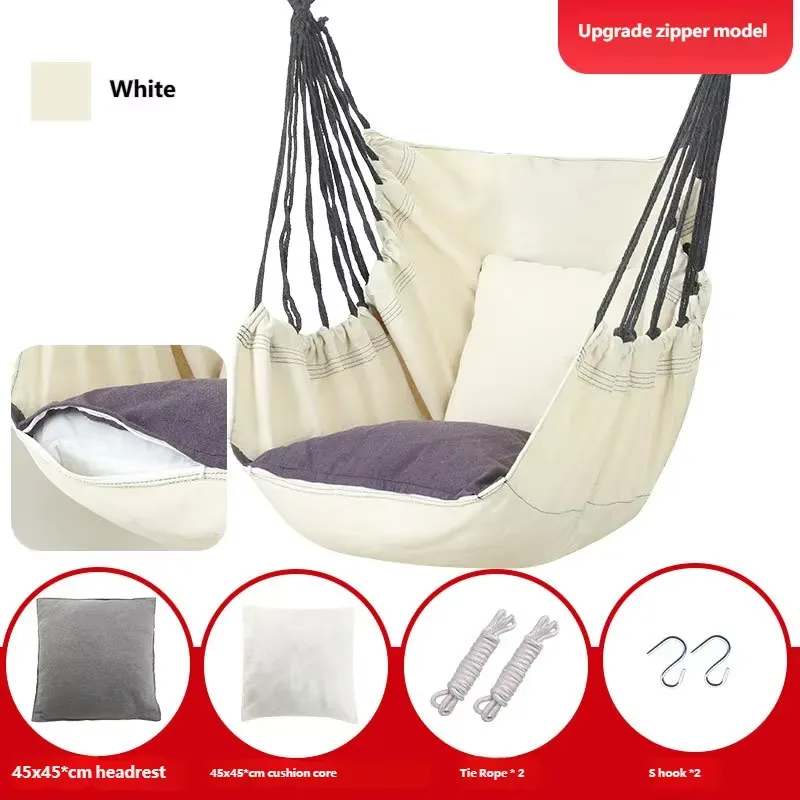 Garden Swing Chair - Canvas Hammock Swing Chair with Pillow