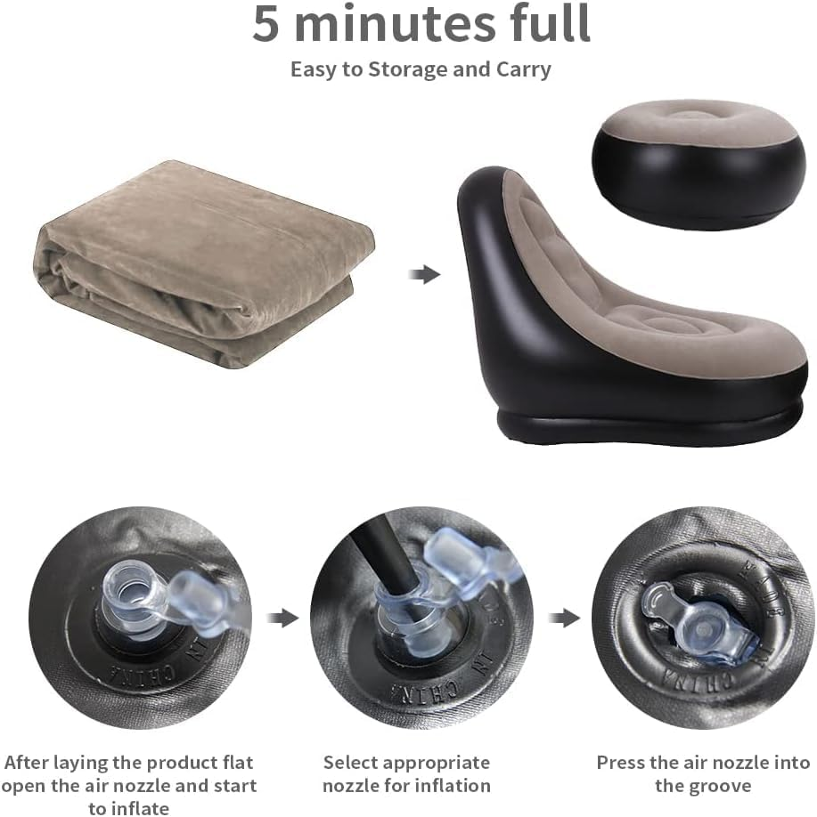 2Pcs Lazy Sofa Inflatable Chai - đánh giá và giá Outdoor Furniture Recliner Set