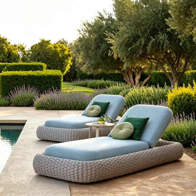 Custom Sun Lounger Hand-woven  - đánh giá và giá Outdoor Furniture Quick Dry