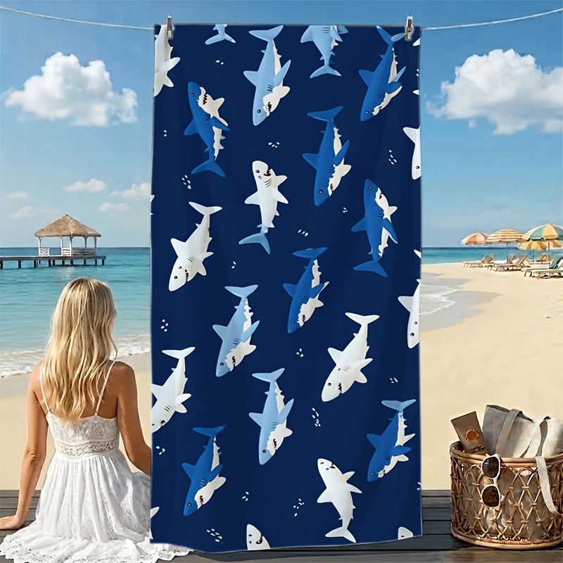 Waterproof Shark Print Beach P - đánh giá và giá Outdoor Furniture Quick Dry