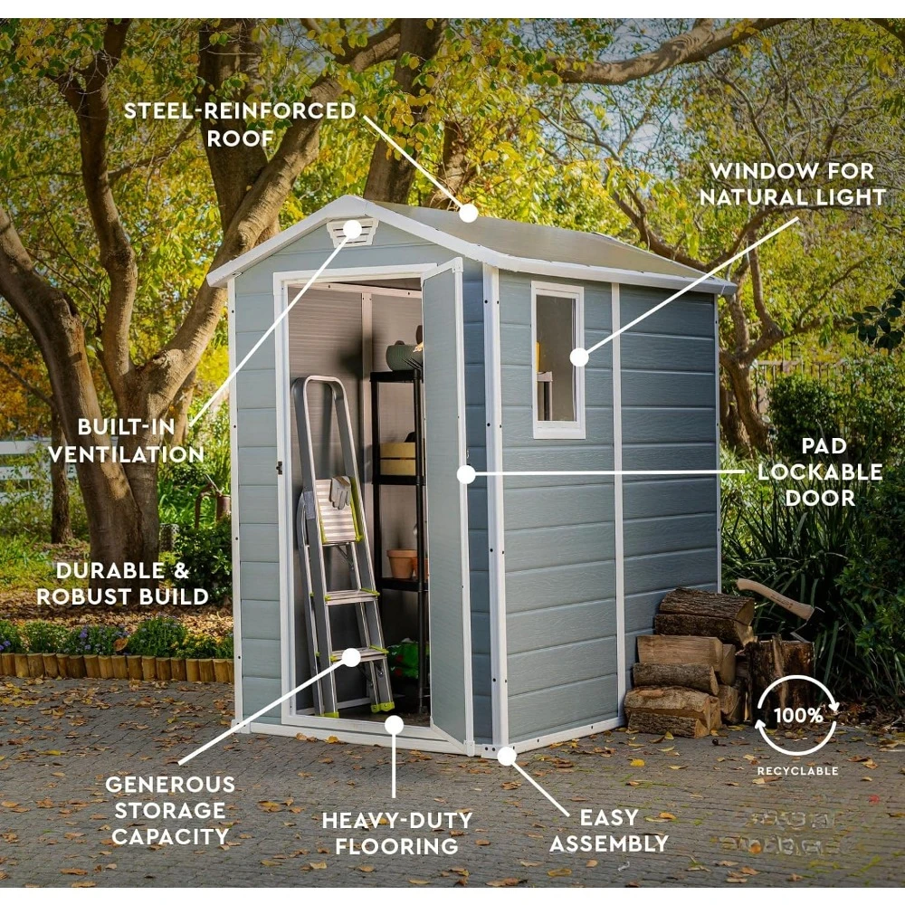 A Manor 4x6 Resin Outdoor Stor - đánh giá và giá Outdoor Furniture Store
