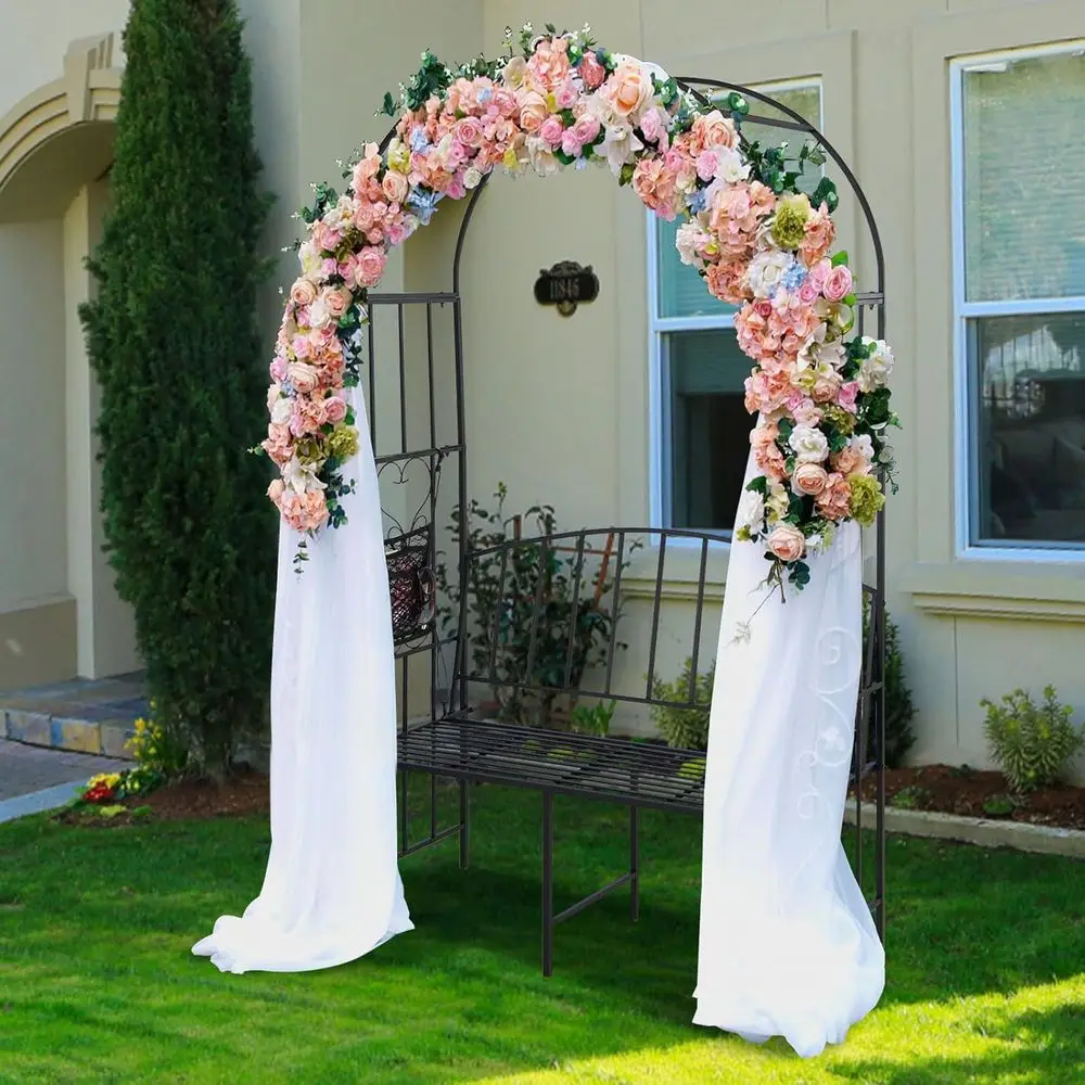 Metal Garden Arch with Bench,  - đánh giá và giá Garden Bench Metal