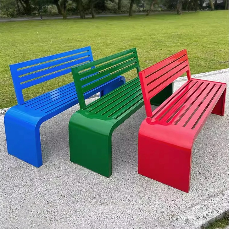 Colorful Modern Outdoor Metal  - đánh giá và giá Garden Bench Metal
