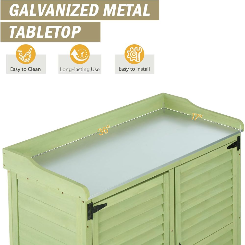Outdoor Potting Bench with Met - đánh giá và giá Garden Bench Metal