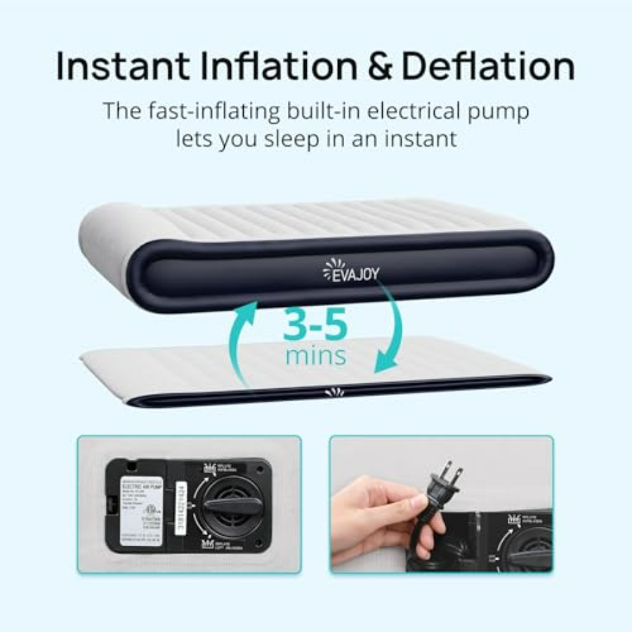 Queen Air Mattress with Built- - đánh giá và giá Outdoor Furniture Pillows