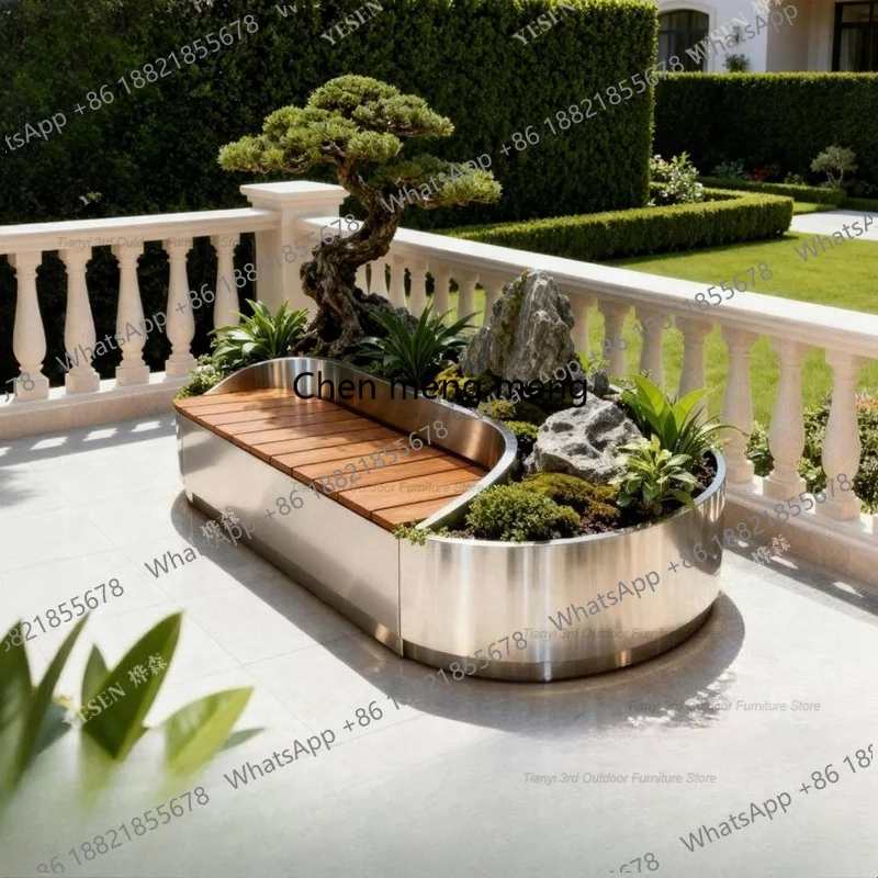 D80 Stainless Steel Flower Box - đánh giá và giá Garden Bench Metal