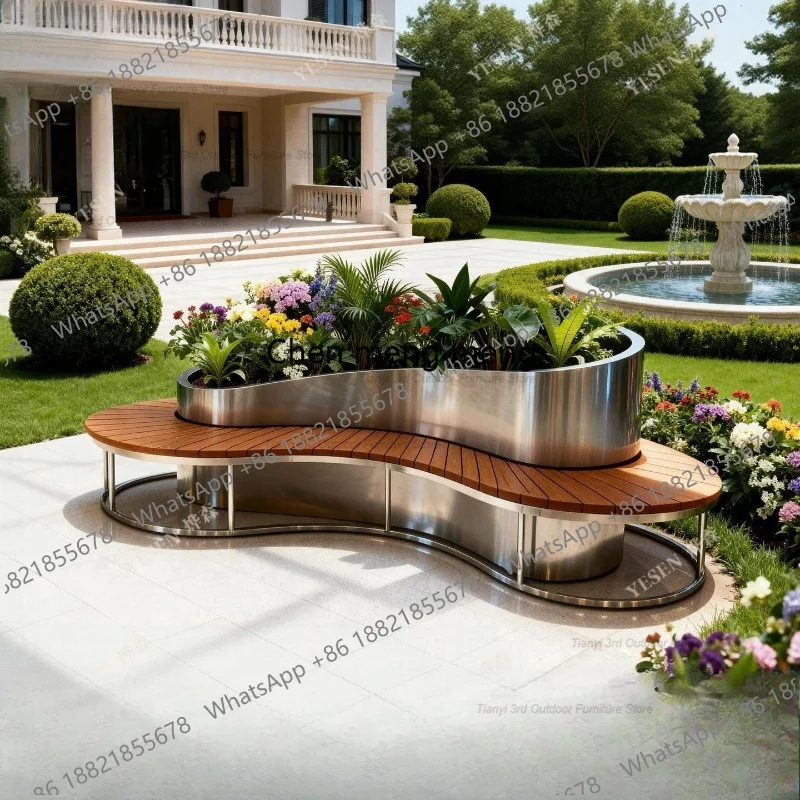 D80 Stainless Steel Flower Box - đánh giá và giá Garden Bench Metal