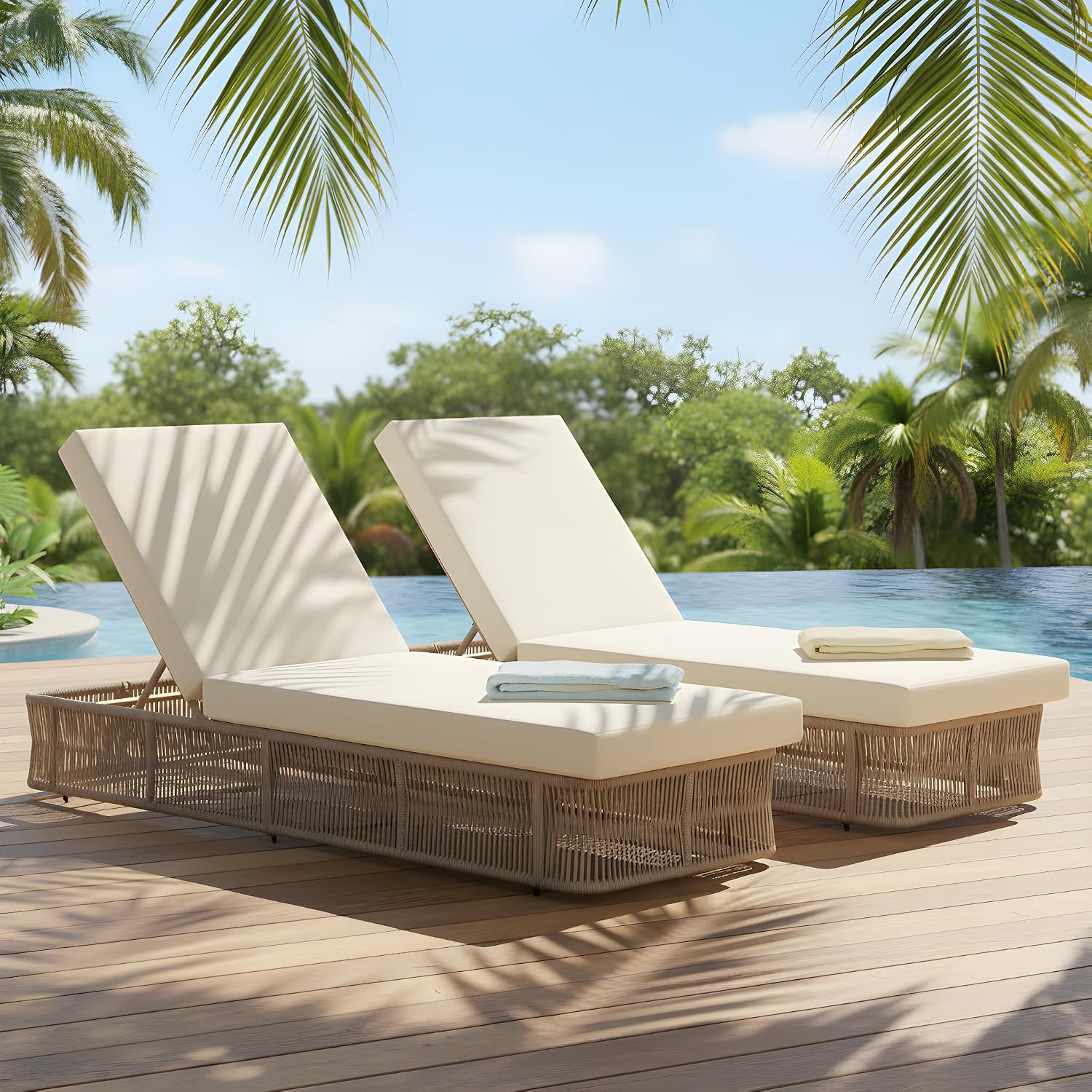 Woven Rope Lounge Chair 5-Posi - đánh giá và giá Outdoor Furniture Without Cushions