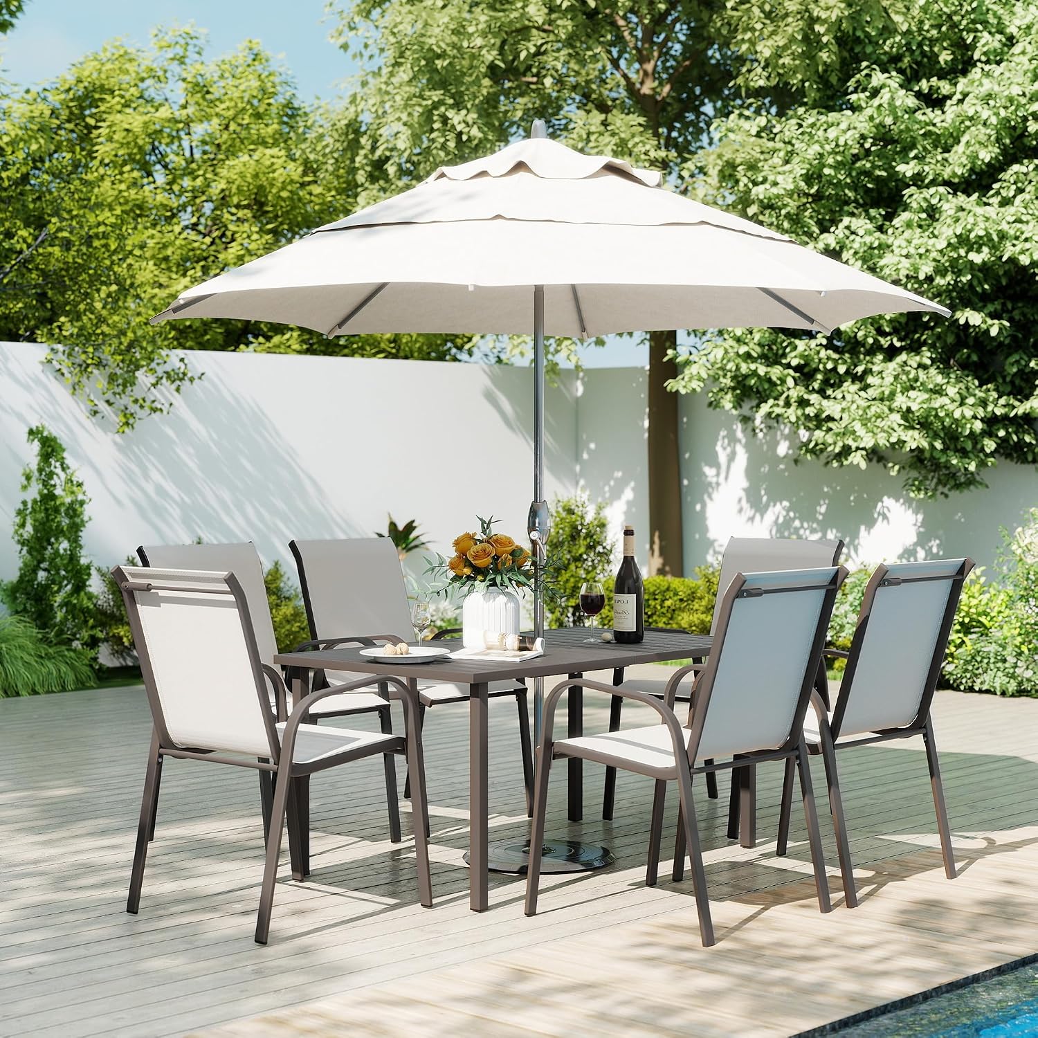 Outdoor Patio Dining Set, 6 Qu - đánh giá và giá Outdoor Furniture Quick Dry