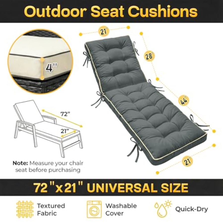 x21 Folding Chaise Lounge Cush - đánh giá và giá Outdoor Furniture Quick Dry