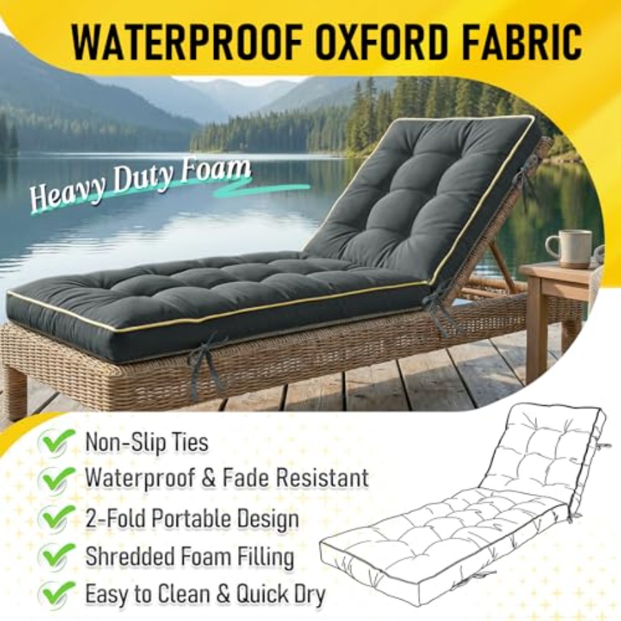 x21 Folding Chaise Lounge Cush - đánh giá và giá Outdoor Furniture Quick Dry