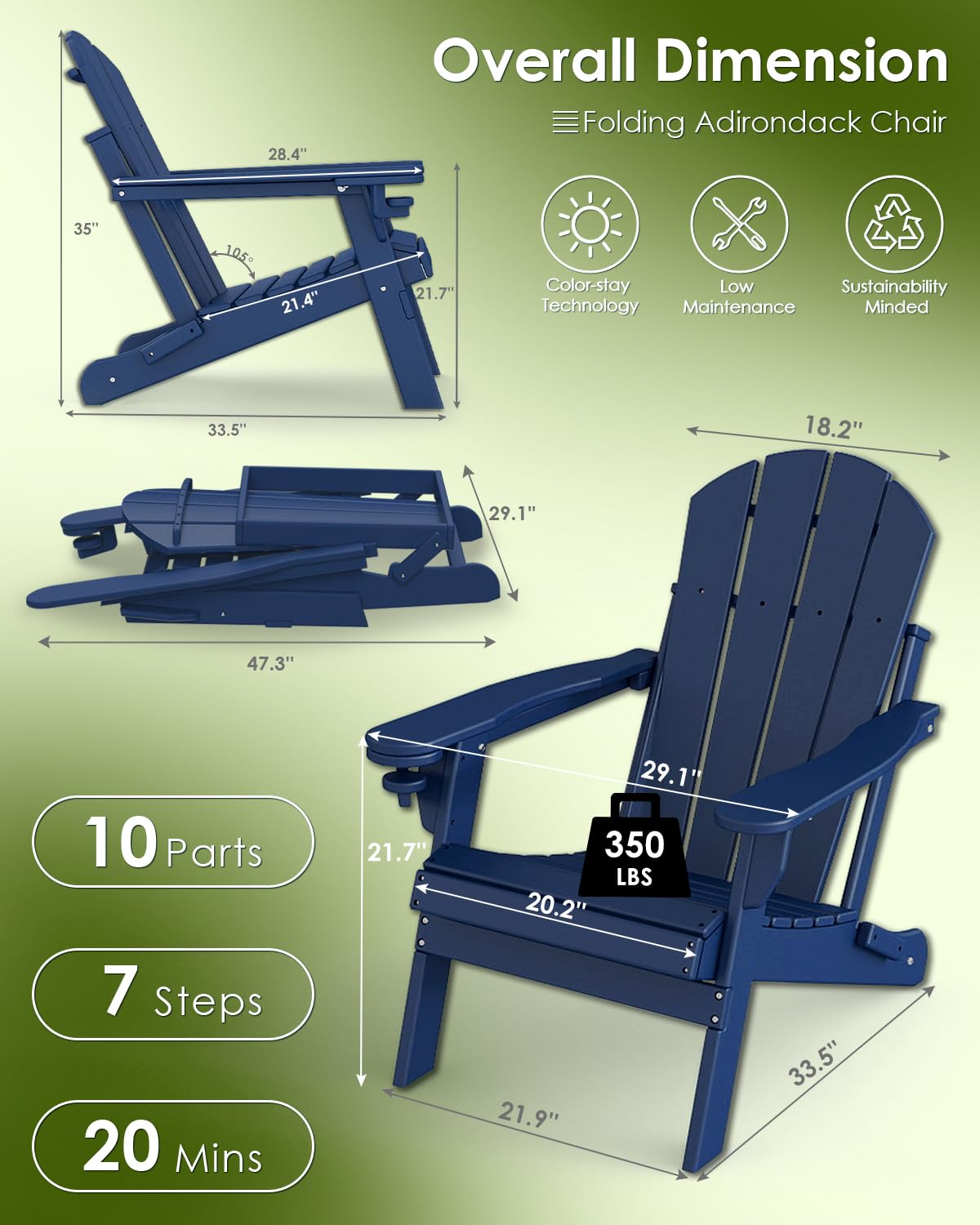 Chair Set 2, Folding All Weath - đánh giá và giá Outdoor Furniture Recliner Set