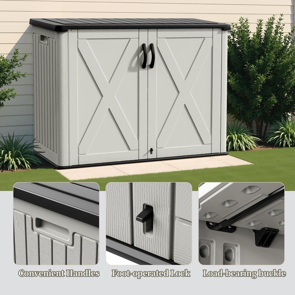 26 Cu.ft Outdoor Storage Cabin - đánh giá và giá Outdoor Furniture With Storage
