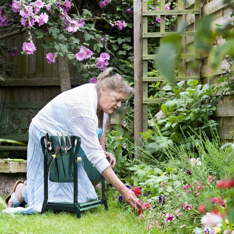 Garden Kneeler Folding Garden  - đánh giá và giá Garden Bench Metal