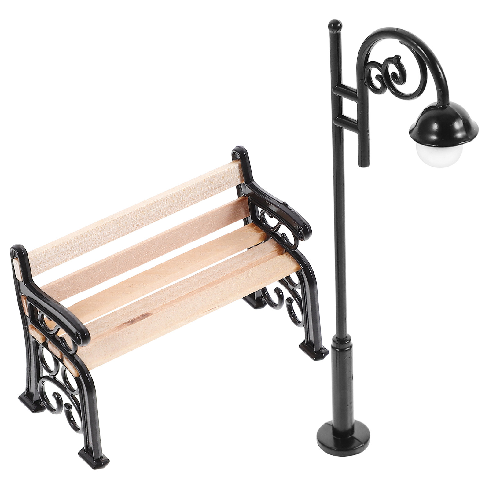 1Set Miniature Park Bench Stre - đánh giá và giá Garden Bench Metal