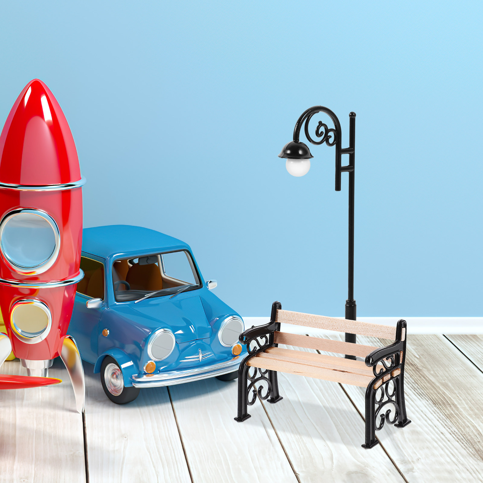1Set Miniature Park Bench Stre - đánh giá và giá Garden Bench Metal