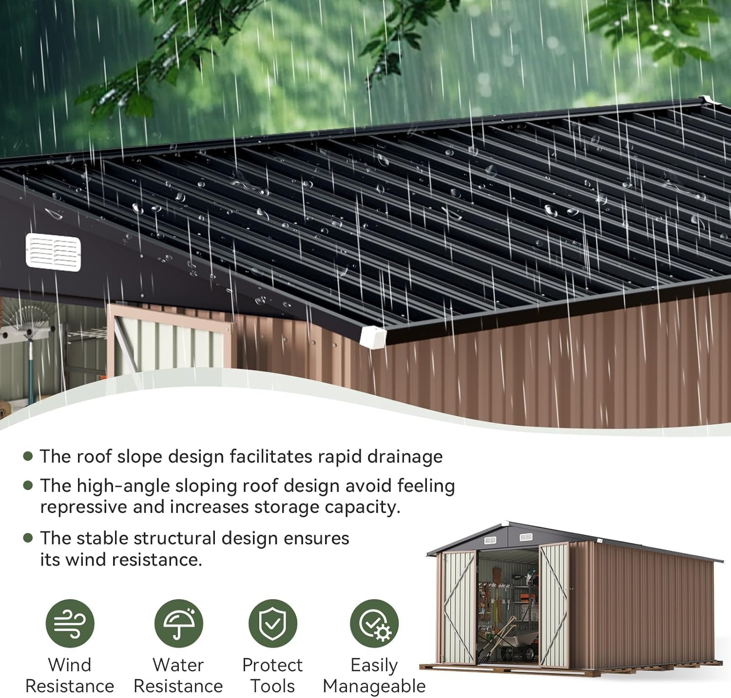 12 x 10FT Outdoor Storage Shed - đánh giá và giá Outdoor Furniture With Storage