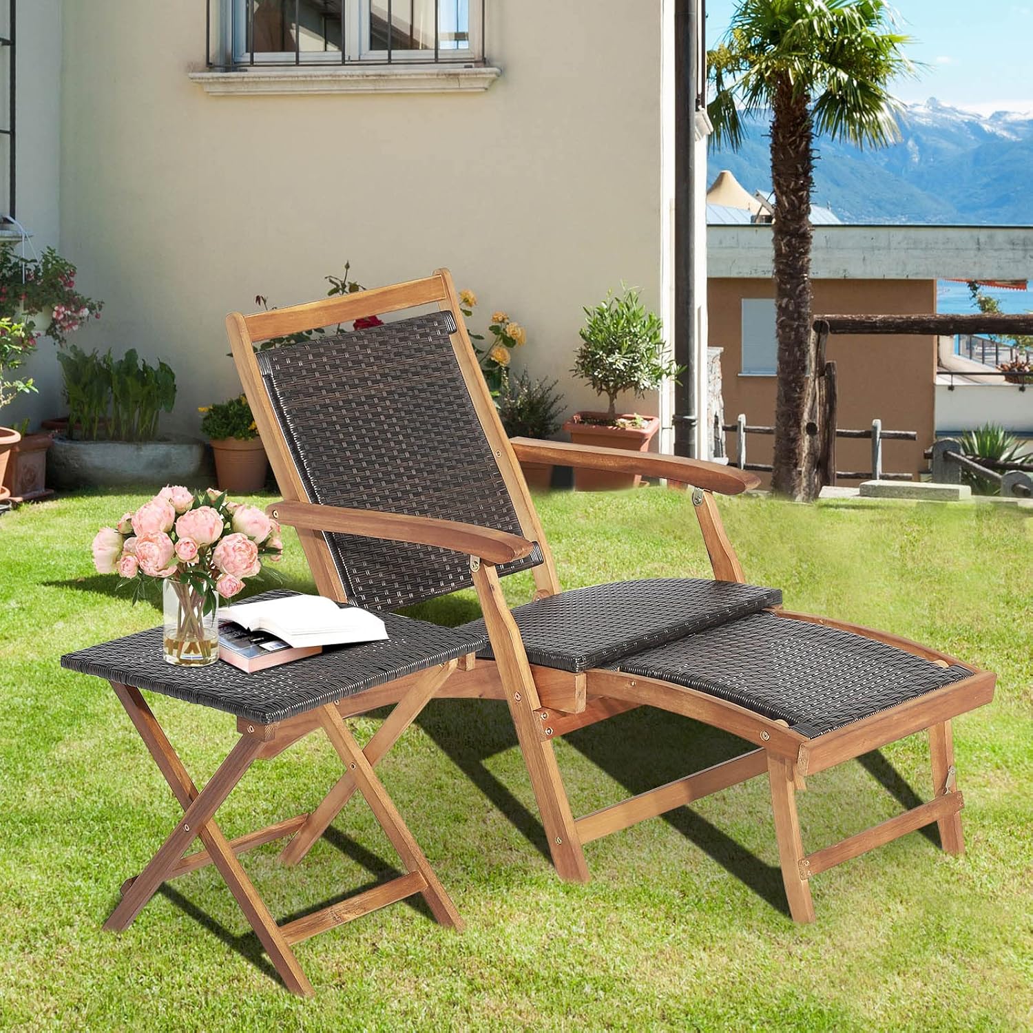 Foldable Outdoor Patio Lounge  - đánh giá và giá Outdoor Furniture Recliner Set
