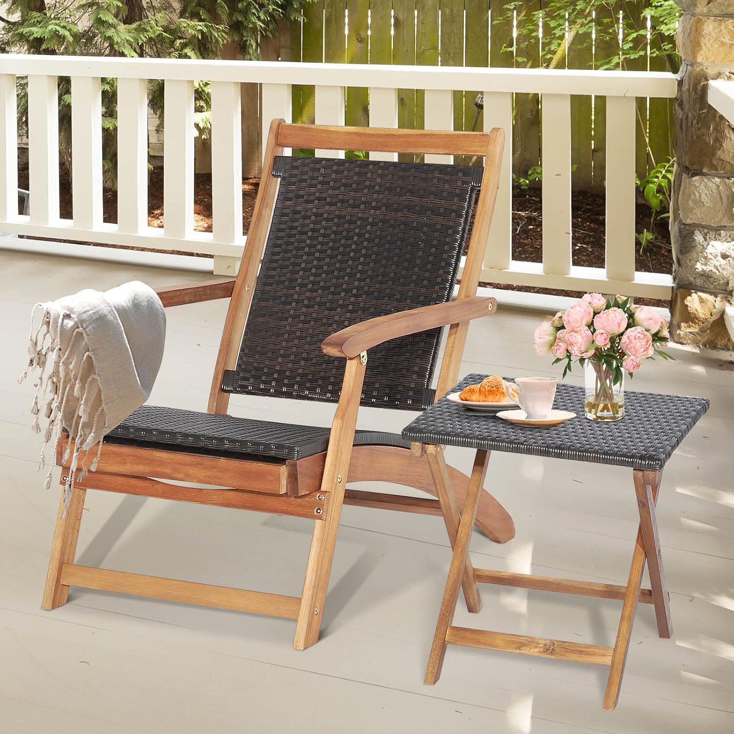 Foldable Outdoor Patio Lounge  - đánh giá và giá Outdoor Furniture Recliner Set