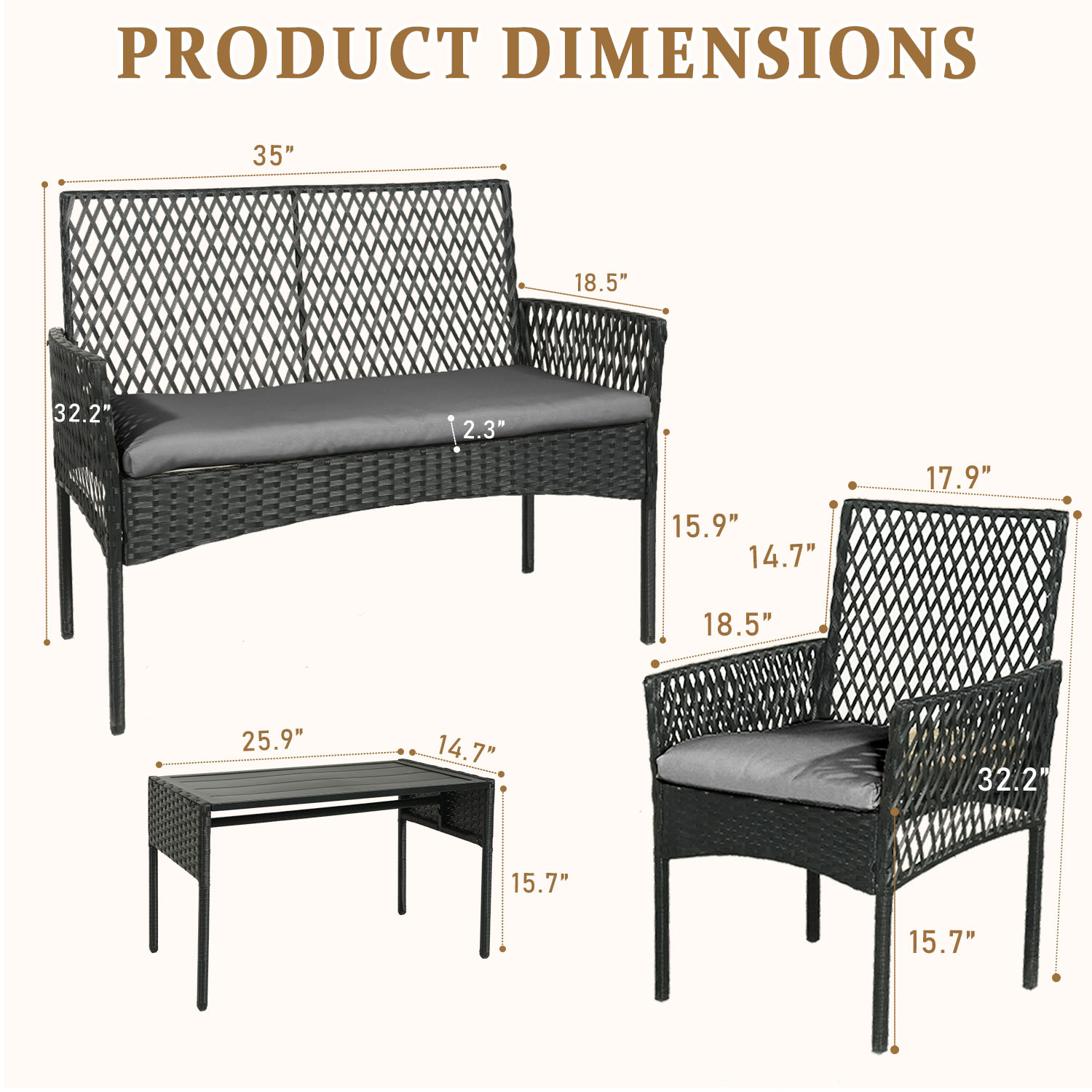 Outdoor Patio Furniture Set 4- - đánh giá và giá Outdoor Furniture Without Cushions