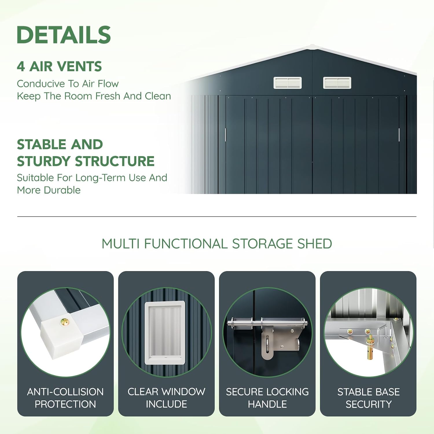 10x12X7.5FT Outdoor Steel Stor - đánh giá và giá Outdoor Furniture With Storage